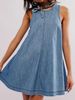 K Cowboy Dress Women's New Casual Sleeveless Backless Short Skirt_ecoleips.com