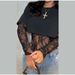Women's Clothing Lace T Shirt Jumpsuit Round Neck Long Sleeve Irregular Top Summer Fashion Street Style_ecoleips.com