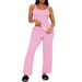 Women's Clothing Comfortable Suspenders Slim Bow Sleeveless Tight Trousers Suit_ecoleips.com