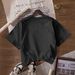 Women's Casual Round Neck Short Sleeve T-Shirt Multi-Color American Style Simple Fashionable Sports Top Solid Printed Loose Fit_ecoleips.com