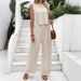 Women's Clothing Casual Pants Perspective Holiday Style Trousers Hollow Two Piece Set_ecoleips.com