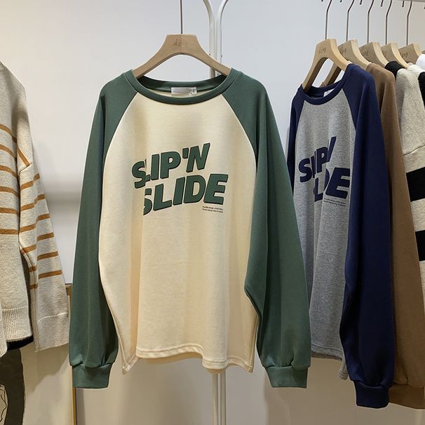 Women's Thin Sweatshirt Jacket Spring Autumn 2021, European And American Korean Style, Loose Fit, Slimming,_ecoleips.com