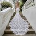 Women's Clothing Wedding Dress Summer New Style Deep Collar Hollow Fishtail Water Soluble Lace Trailing Wedding Dress_ecoleips.com