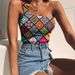Aria Basics Aria Basics 2021 New European And American Style Foreign Trade Bohemian 3D Digital Print Off-Shoulder Tank Top T-Shirt_ecoleips.com