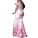 Women's Clothing new women's wish dress Internet celebrity printed woven splicing fishtail long skirt_ecoleips.com
