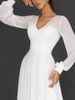 Women's 2023 spring and summer long dress independent stand sexy long sleeve chiffon mesh hem dress_ecoleips.com
