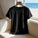 Women's Clothing Women's Casual Round Neck Short Sleeve T-Shirt Multi-Color Style Simple Stylish Sports Top Solid Color Loose Fit_ecoleips.com