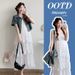 Real Shot Maternity Wear New Cute White Cake Dress With Denim Jacket_ecoleips.com