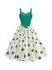 Women's Summer Dresses Sleeveless Spaghetti Straps Polka Dot Print Retro Vintage 50s A Line Party Dress_ecoleips.com