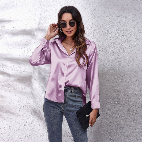 2025 Satin Shirt Women Silk Long Sleeve Blouse New Women's Fashion_ecoleips.com