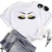 Cross-border Supply European And American Style Printed Loose-fitting Short-sleeve T-shirt With Lips Design For Women_ecoleips.com
