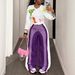 Summer High-Waisted Wide Leg Pants For Women Color-Block Striped Drawstring Casual Sports Trousers_ecoleips.com