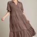 2025 New Fashion Comfortable Mid-Sleeve V-Neck Layered Dress For Women_ecoleips.com