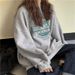 women's Sweatshirt, Spring And Autumn, Thin, Hoodless, Korean Style, Trendy, Large Size, Loose, Oversize, Printed_ecoleips.com