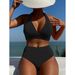 European And American Women's Sexy Bikini Two-Piece Backless Swimsuit with Ribbon_ecoleips.com