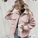 Women's Clothing Solid Color Single Breasted Wool Coat Casual Lapel Loose Top Fashion Spring Autumn Jacket_ecoleips.com