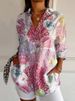 2026 New Women's Long Shirt Summer European And American Trend Short Sleeve Floral Pattern 3D Print Cross-Border_ecoleips.com