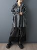2026 Spring Summer New Oversized Vintage Stripe Dresses For Women Long Sleeve Loose Casual Mini Dress Fashion Elegant Clothing_ecoleips.com