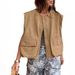 2024 Cross-Border European And American New Sleeveless Pocket Loose Vest Zipper Jacket For Women_ecoleips.com