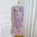 Women's Clothing Colorful Embroidery Handmade Three Dimensional Flower Slim Fishtail Skirt Temperament Dress_ecoleips.com