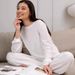 Autumn New Knitted Jacquard Comfortable Sleeve Long Pants Pajama Set European And American Cross-Border_ecoleips.com
