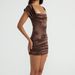 Summer Square Neck Backless Dress Women Pleated Waist Elegant Sexy European American Style INS Wholesale Clothing_ecoleips.com