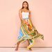 2025 Spring/Summer New Women's Long Printed Asymmetrical Hem Fashionable Elegant Waist-Cinching A-Line Skirt_ecoleips.com