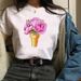 Cross-border Supply Tops With Floral And Plant Motifs, Cute, Simple, Loose, Plus-size Clothing, Cartoon Short-sleeve_ecoleips.com