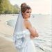 European-Style Bridal Veil With Lace Trim – Double-Layer Wedding Accessory, White Tulle With Comb, Perfect For Brides & Photo Shoots_ecoleips.com