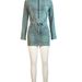 Women's Stretch Denim Two Piece Suit HR88018 European American Style Cross Border Fashion Digital Logo Patch Embroidered Dress_ecoleips.com