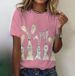 Women's Clothing Easter Bunny Print Ladies Spring And Summer Short Sleeved Round Neck T Shirt_ecoleips.com