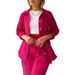 Women's Clothing Wrinkled Lapel Long Sleeved Shirt Trousers Fashion Casual Suit Female Cardigan_ecoleips.com