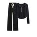 Dopamine For Women 2025 Fall/Winter New Women' Long Sleeve Cardigan Sweathirt + Caual Wide-Leg Pant Two-Piece Set_ecoleips.com