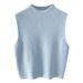 Half-high Collar Knitted Camisole For Women, Base Layer Top, 2025 Autumn And Winter Sleeveless Vest, Outerwear Sweater_ecoleips.com