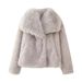 Trendy Faux Fox Fur Coat For Women – Oversized Lapel Winter Jacket In Black/Taupe/Coffee (S-XXL) | Streetwear Chic & Vegan-Friendly_ecoleips.com