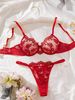 Aria Basics In Stock European And American Valentine's Day New For Women Hollow Embroidery See-through Mesh Sexy Lingerie Set_ecoleips.com