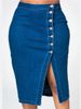 Women's Clothing Fashion Boutique Large Size Denim Long Skirt_ecoleips.com