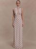 Mozision Polka Dot Backless Sexy Maxi Dress Women Elegant Halter Deep V Neck Sleeveless Bodycon Split Club Party Long Dress_ecoleips.com