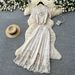 Women's French Style Printed Two Piece Set Short Sleeved Embroidered Summer Casual Slimming Waist Cinching Youthful_ecoleips.com