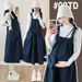 Autumn New Korean Fashion Woolen 2-Piece Maternity Dress_ecoleips.com