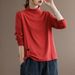 A Solid-Colored, Versatile Long-Sleeved T-Shirt Suitable For Women In Larger Sizes; Designed To Be Loose-Fitting And Sli_ecoleips.com