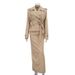 Women's Fashion Midi Skirt Suit Two Piece Set Autumn Style Lapel Long Sleeved Trench Coat Commuting Outfit_ecoleips.com