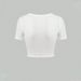 Voya Women's Sexy Style Deep V-neck T-shirt Summer New Slim Fit Ultra Short Top_ecoleips.com