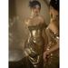 Women's Clothing Gold Evening Dress For Women High Grade Sequined Host One Shoulder Tube Top Toast Dress Bride Fishtail Skirt_ecoleips.com