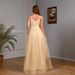 Elegant Sweet & Sexy Strapless Glitter Dress - Layered Bodycon Midi Dress With V-Neck & Waist Cinching - Champagne_ecoleips.com