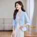 Women's Petite-Friendly Cropped Blazer Casual Suit Jacket 3/4 Sleeve Soft Polyester Viscose Blend Office-To-Weekend Spring Summer_ecoleips.com