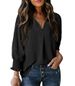 2025 Autumn/Winter New Women's V-neck Casual Long Sleeved Loose Shirt Top Hoodie T-shirt_ecoleips.com