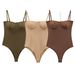 Women's Satin Touch Backless Bodysuit, Lace-Up Sexy Camisole Lingerie Style Top, Coffee Nude Army Green_ecoleips.com