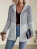 Aria Basics 2025 Women's Autumn Winter Solid Color Wave Stitching Casual Loose Hooded Jacket_ecoleips.com