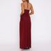 Summer Women Halter Dress Sexy V Neck Slim Fit Bodycon Side Slit Long Party Evening Dress For Women_ecoleips.com